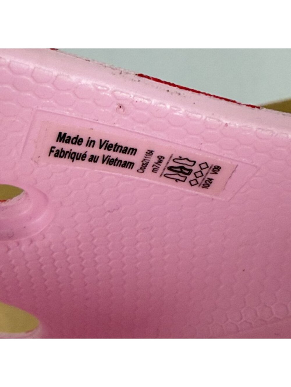Crocs Pink Cherry Pattern Slide Sandals Womens 9 Pink Red Green Slip On - Picture 8 of 10